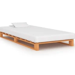 vidaXL Cadre de lit de palette sans matelas 90x200 cm bois massif