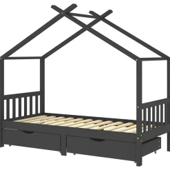 vidaXL Cadre de lit d'enfant avec tiroirs Pin 90x200 cm