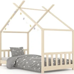 vidaXL Cadre de lit d'enfant Bois de pin massif 70x140 cm