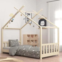 vidaXL Cadre de lit d'enfant Bois de pin massif 70x140 cm
