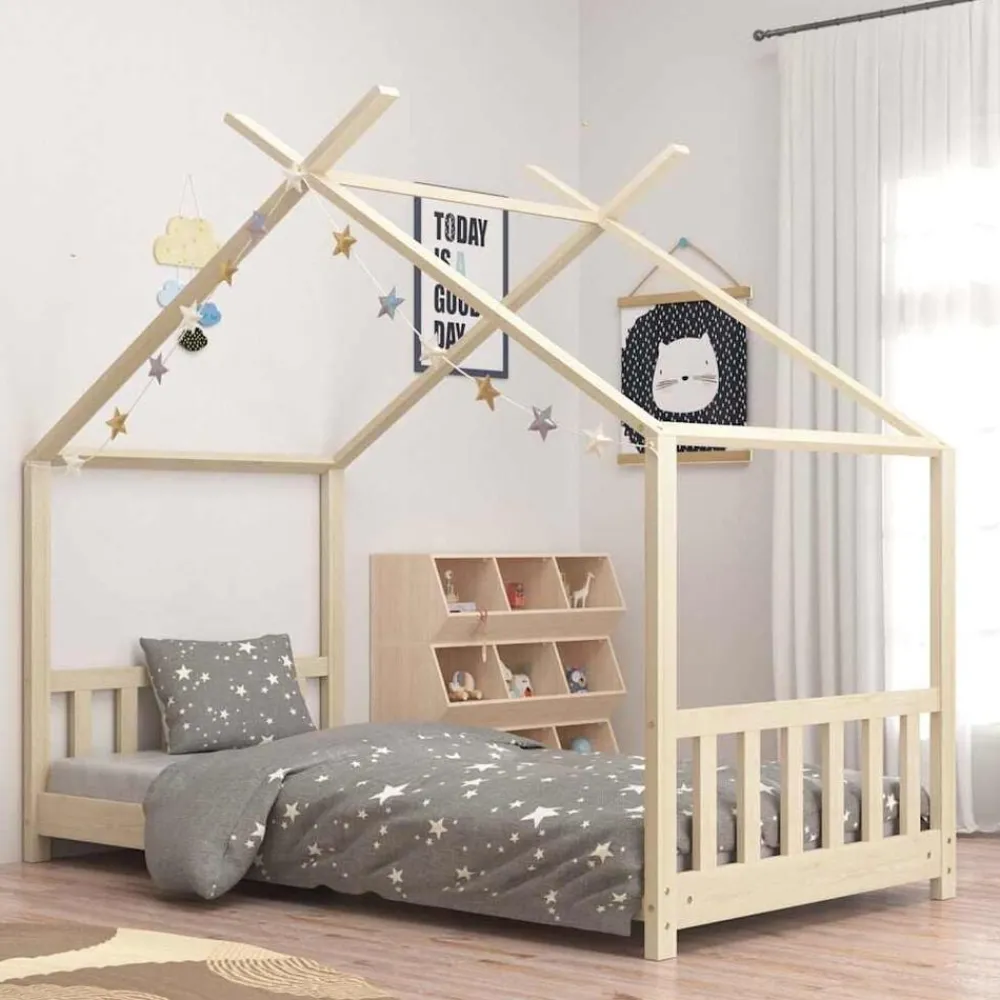 vidaXL Cadre de lit d'enfant Bois de pin massif 70x140 cm