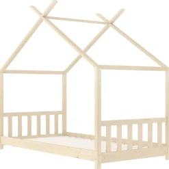 vidaXL Cadre de lit d'enfant Bois de pin massif 70x140 cm