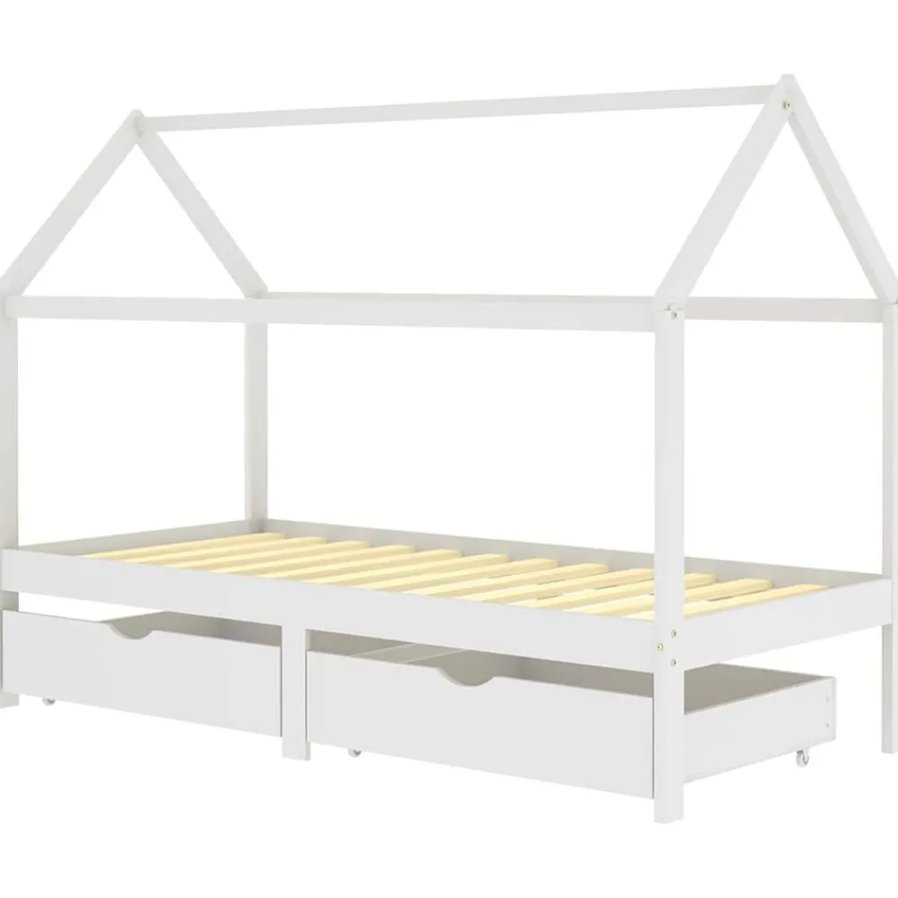 vidaXL Cadre de lit d'enfant avec tiroirs Pin massif 90x200 cm