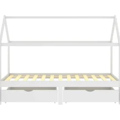 vidaXL Cadre de lit d'enfant avec tiroirs Pin massif 90x200 cm