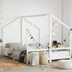 Mobilier Pour Bébés & Tout-Petits-vidaXL Cadre de lit d'enfant 2x(80x200) cm bois de pin massif Blanc