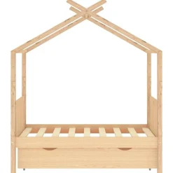 vidaXL Cadre de lit d'enfant avec tiroir bois de pin massif 70x140 cm