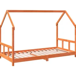 vidaXL Cadre de lit d'enfants cire marron 90x190 cm bois de pin massif