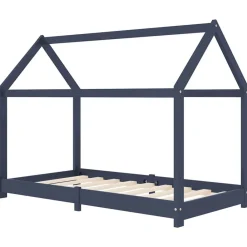 Mobilier Pour Bébés & Tout-Petits-vidaXL Cadre de lit d'enfant Bois de pin massif 70x140 cm Gris