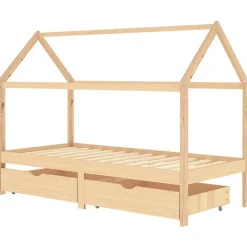 Mobilier Pour Bébés & Tout-Petits-vidaXL Cadre de lit d'enfant avec tiroirs Bois de pin massif 90x200 cm Marron