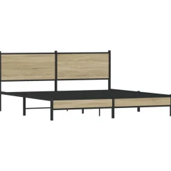 Lits & Accessoires-vidaXL Cadre de lit en métal sans matelas chêne sonoma 180x200 cm Chêne sonoma
