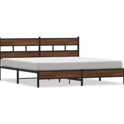 vidaXL Cadre de lit en métal sans matelas chêne marron 180x200 cm