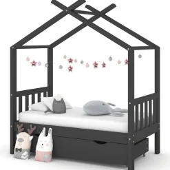 vidaXL Cadre de lit enfant avec tiroir pin massif 70x140 cm