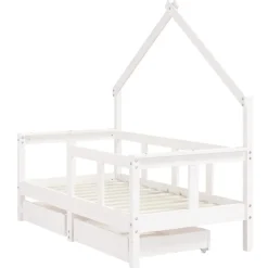 vidaXL Cadre de lit enfant tiroirs 70x140 cm bois de pin massif