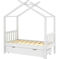 Mobilier Pour Bébés & Tout-Petits-vidaXL Cadre de lit enfant avec tiroir pin massif 70x140 cm Blanc