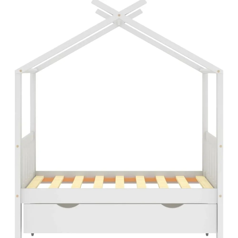 Mobilier Pour Bébés & Tout-Petits-vidaXL Cadre de lit enfant avec tiroir pin massif 70x140 cm Blanc