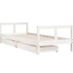 Mobilier Pour Bébés & Tout-Petits-vidaXL Cadre de lit enfant tiroirs 80x200 cm bois de pin massif Blanc