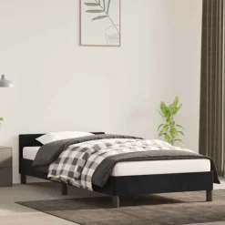 Lits & Accessoires-vidaXL Cadre de lit et tête de lit sans matelas 80x200 cm velours Noir