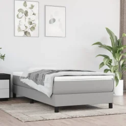 Lits & Accessoires-vidaXL Cadre de lit 80x200 cm tissu Gris clair