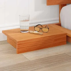 Lits & Accessoires-vidaXL Cadre de lit Marron 200 x 200 cm bois Marron cire