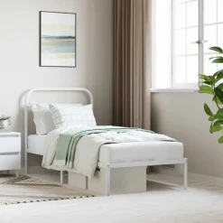 vidaXL Cadre de lit métal sans matelas avec tête de lit 90x190cm