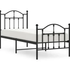 vidaXL Cadre de lit métal sans matelas avec pied de lit 75x190 cm