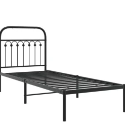 Lits & Accessoires-vidaXL Cadre de lit métal sans matelas avec tête de lit 75x190 cm Noir