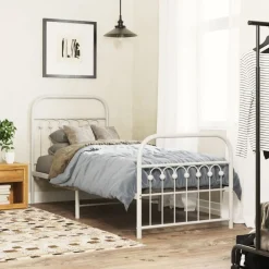 vidaXL Cadre de lit métal sans matelas avec pied de lit 75x190cm