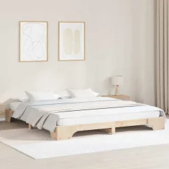 vidaXL Cadre de lit 200 x 200 cm Pin massif