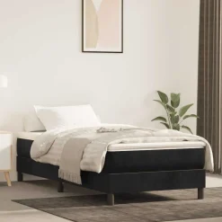 Lits & Accessoires-vidaXL Cadre de lit 80x200 cm velours Noir