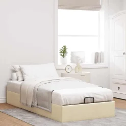 vidaXL Cadre de lit ottoman sans matelas crème 80x200 cm tissu