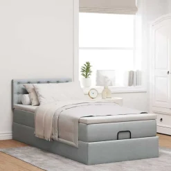 vidaXL Cadre de lit ottoman avec matelas 80x200 cm tissu
