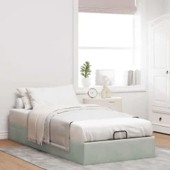 Lits & Accessoires-vidaXL Cadre de lit ottoman sans matelas 80x200 cm velours Gris clair
