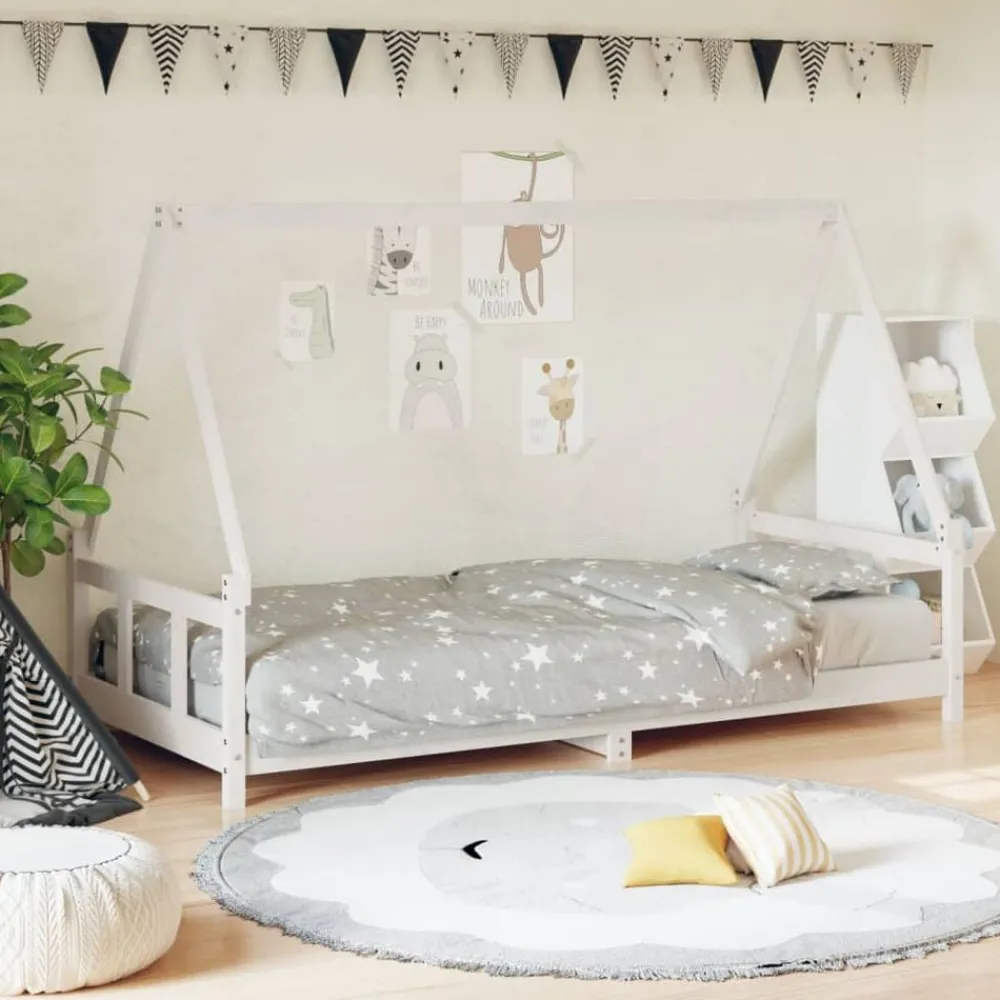 Mobilier Pour Bébés & Tout-Petits-vidaXL Cadre de lit pour enfants 90x200 cm bois de pin massif Blanc