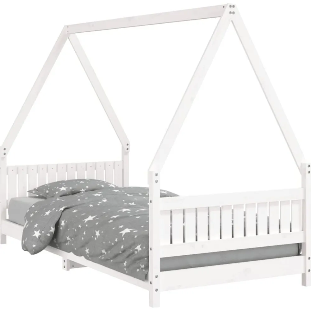 Mobilier Pour Bébés & Tout-Petits-vidaXL Cadre de lit pour enfants 90x200 cm bois de pin massif Blanc