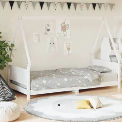 Mobilier Pour Bébés & Tout-Petits-vidaXL Cadre de lit pour enfants 90x200 cm bois de pin massif Blanc