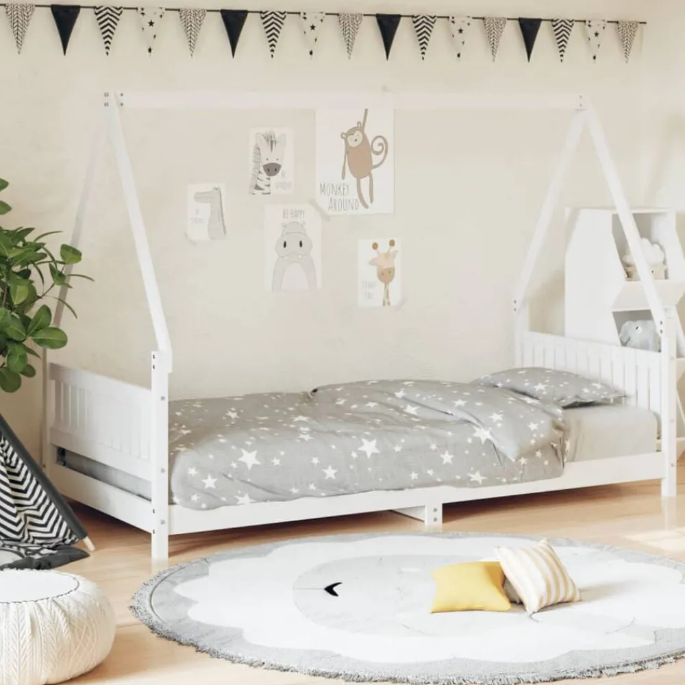 Mobilier Pour Bébés & Tout-Petits-vidaXL Cadre de lit pour enfants 90x200 cm bois de pin massif Blanc