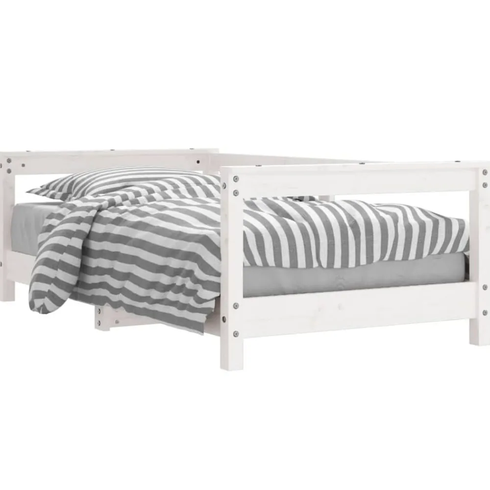Mobilier Pour Bébés & Tout-Petits-vidaXL Cadre de lit pour enfant 70x140 cm bois de pin massif Blanc