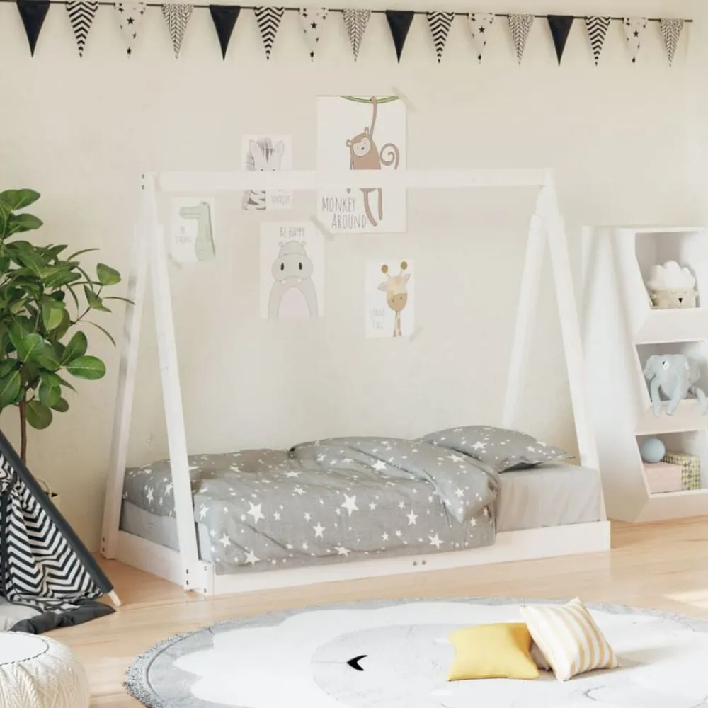 Mobilier Pour Bébés & Tout-Petits-vidaXL Cadre de lit pour enfant 70x140 cm bois de pin massif Blanc