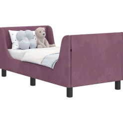 Lits & Accessoires-vidaXL Cadre de lit pour tout-petit avec tête de lit Violet