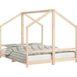 Mobilier Pour Bébés & Tout-Petits-vidaXL Cadre de lit pour enfants 2x(80x200) cm bois de pin massif Naturel
