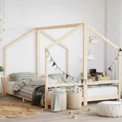 Mobilier Pour Bébés & Tout-Petits-vidaXL Cadre de lit pour enfants 2x(80x200) cm bois de pin massif Naturel