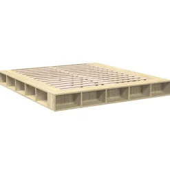 vidaXL Cadre de lit sans matelas chêne sonoma 200x200 cm
