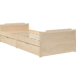 Lits & Accessoires-vidaXL Cadre de lit sans matelas bois de pin massif 90x200 cm Marron