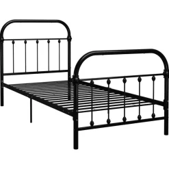 Lits & Accessoires-vidaXL Cadre de lit sans matelas métal 90x200 cm Noir