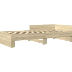 vidaXL Cadre de lit sans matelas chêne sonoma 100x200 cm
