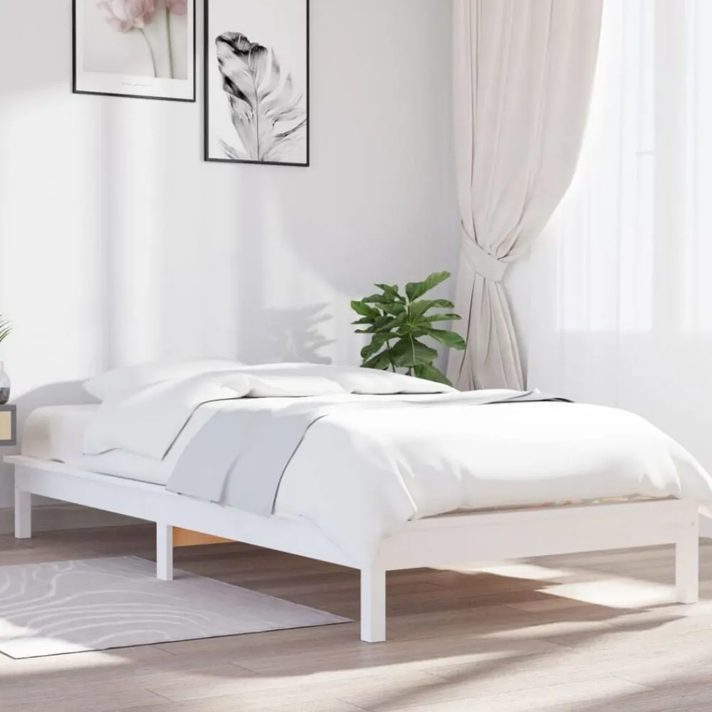 vidaXL Cadre de lit sans matelas 90x200 cm bois massif