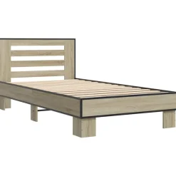 Lits & Accessoires-vidaXL Cadre de lit sans matelas chêne sonoma 75x190 cm Ch&ecirc;ne sonoma
