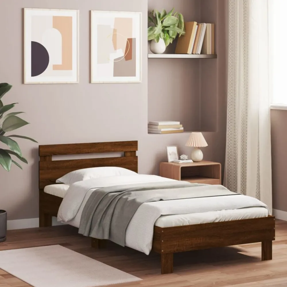 vidaXL Cadre de lit sans matelas avec lumières LED 100x200 cm