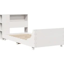 Lits & Accessoires-vidaXL Cadre de lit sans matelas 75x190 cm bois de pin massif Blanc