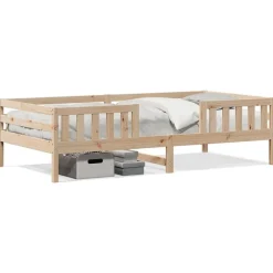 Lits & Accessoires-vidaXL Cadre de lit sans matelas 100x200 cm bois massif de pin Naturel